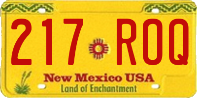 NM license plate 217ROQ