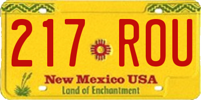 NM license plate 217ROU