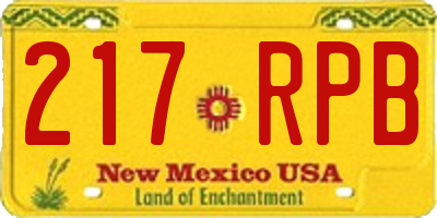 NM license plate 217RPB