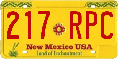 NM license plate 217RPC