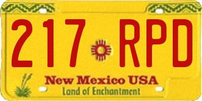 NM license plate 217RPD