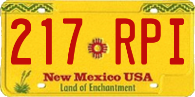 NM license plate 217RPI