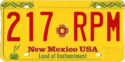 NM license plate 217RPM