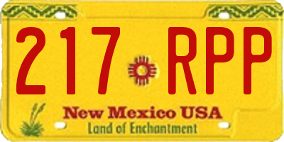 NM license plate 217RPP