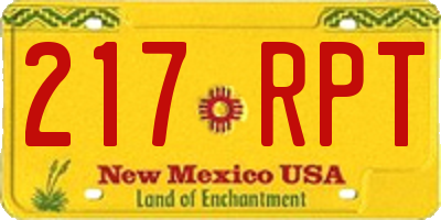 NM license plate 217RPT