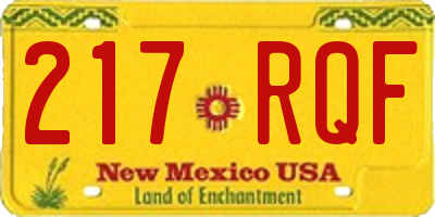 NM license plate 217RQF
