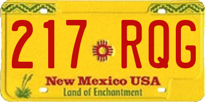 NM license plate 217RQG