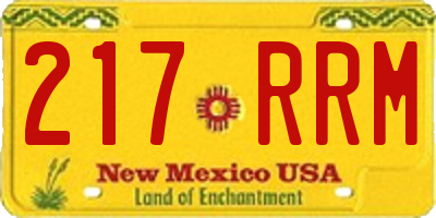 NM license plate 217RRM
