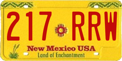 NM license plate 217RRW