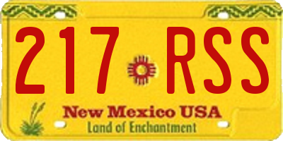 NM license plate 217RSS