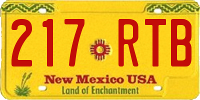 NM license plate 217RTB