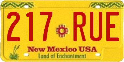 NM license plate 217RUE