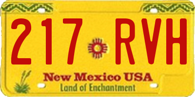NM license plate 217RVH