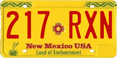 NM license plate 217RXN