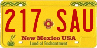NM license plate 217SAU
