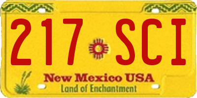 NM license plate 217SCI