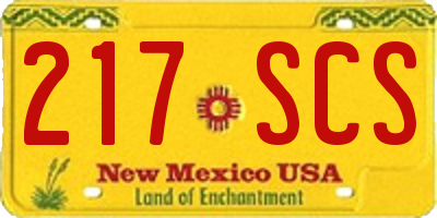 NM license plate 217SCS