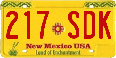 NM license plate 217SDK