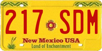 NM license plate 217SDM
