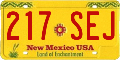 NM license plate 217SEJ