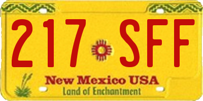 NM license plate 217SFF