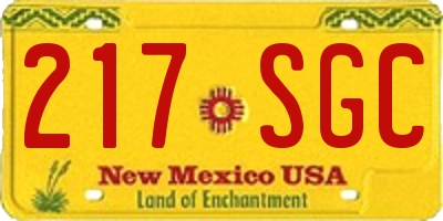 NM license plate 217SGC