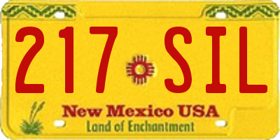 NM license plate 217SIL