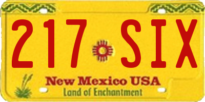 NM license plate 217SIX