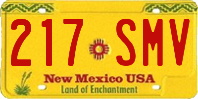 NM license plate 217SMV