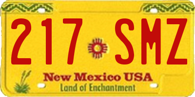 NM license plate 217SMZ