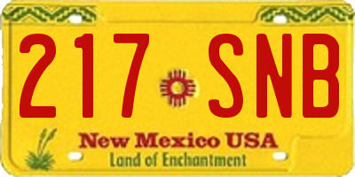 NM license plate 217SNB