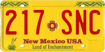 NM license plate 217SNC