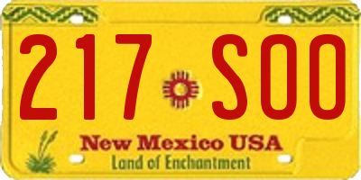 NM license plate 217SOO