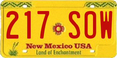 NM license plate 217SOW