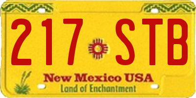 NM license plate 217STB