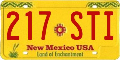NM license plate 217STI
