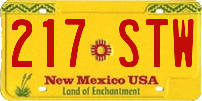 NM license plate 217STW