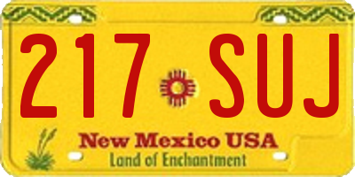 NM license plate 217SUJ