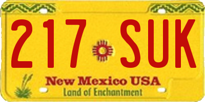 NM license plate 217SUK