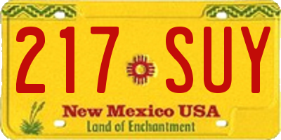 NM license plate 217SUY