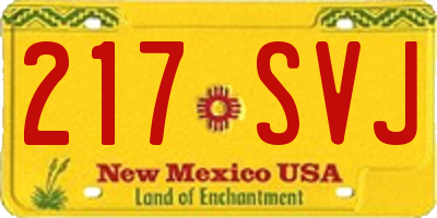 NM license plate 217SVJ