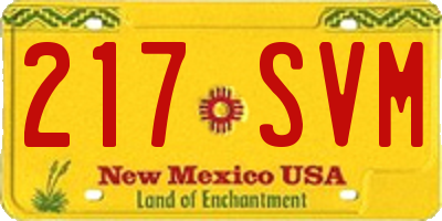 NM license plate 217SVM