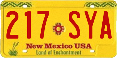 NM license plate 217SYA