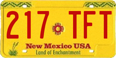 NM license plate 217TFT