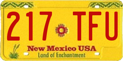 NM license plate 217TFU
