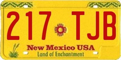 NM license plate 217TJB