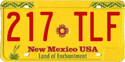 NM license plate 217TLF