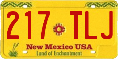 NM license plate 217TLJ