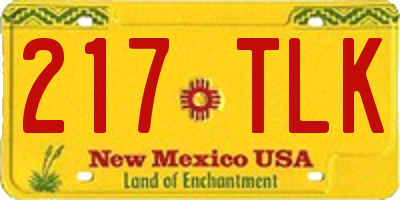 NM license plate 217TLK