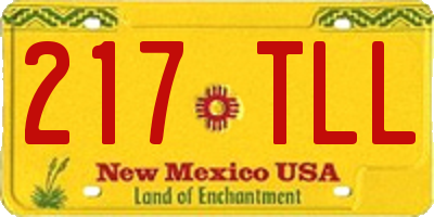 NM license plate 217TLL